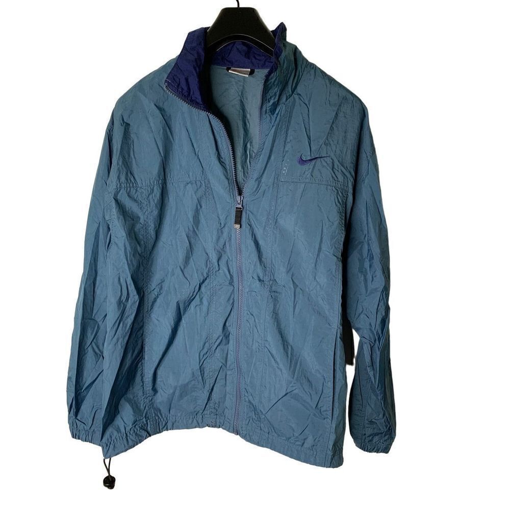 Vintage Nike full zip jacket windbreaker blue men's size medium